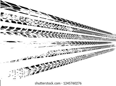 Vector Print Textured Tire Track . Design Element .Bike thread silhouette