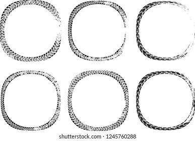 Vector Print Textured Tire Track . Design Element .Bike thread silhouette