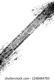 Vector Print Textured Tire Track . Design Element . Car thread silhouette . Mud splash grunge texture