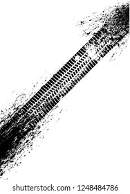 Vector Print Textured Tire Track . Design Element . Car thread silhouette . Mud splash grunge texture