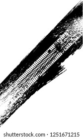 Vector Print Textured Tire Track . Design Element . Car thread silhouette . Mud splash grunge texture
