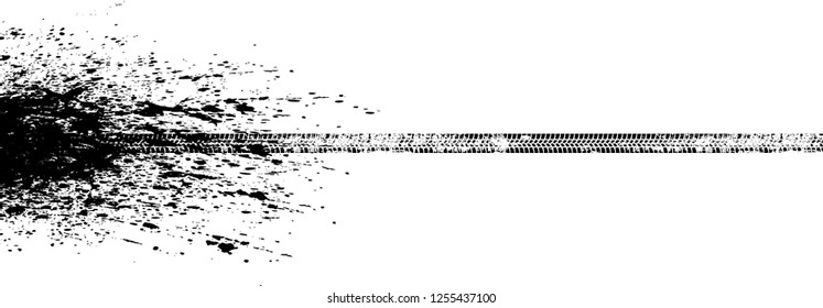 Vector Print Textured Tire Track . Design Element .Bike thread silhouette