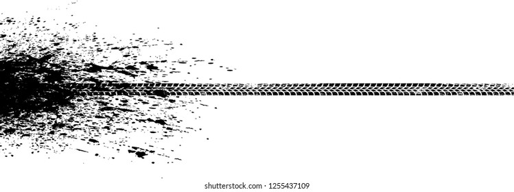 Vector Print Textured Tire Track . Design Element .Bike thread silhouette
