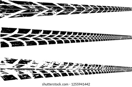 Vector Print Textured Tire Track . Design Element .Bike thread silhouette