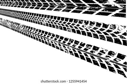 Vector Print Textured Tire Track . Design Element .Bike thread silhouette
