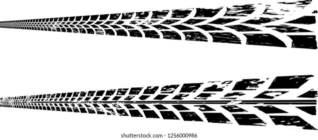 Vector Print Textured Tire Track . Design Element . Car thread silhouette . Mud splash grunge texture