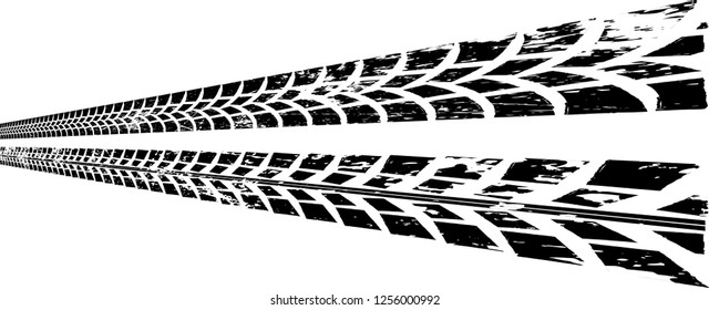 Vector Print Textured Tire Track . Design Element . Car thread silhouette . Mud splash grunge texture