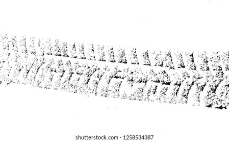 Vector Print Textured Tire Track in the snow . Design Element . Car thread silhouette . Mud splash grunge texture
