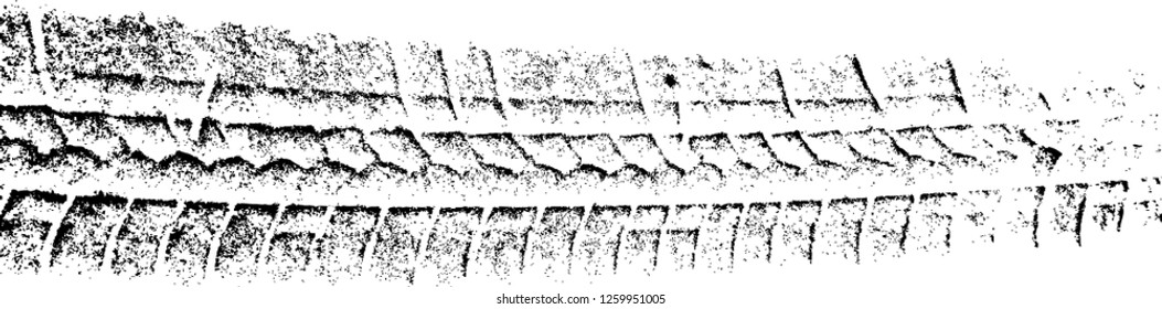 Vector Print Textured Tire Track . Design Element . Car tread silhouette . Mud splash grunge texture