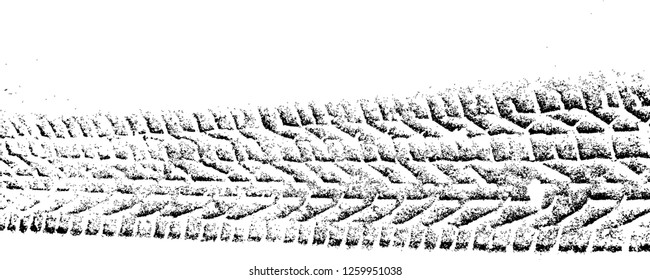 Vector Print Textured Tire Track . Design Element . Car tread silhouette . Mud splash grunge texture
