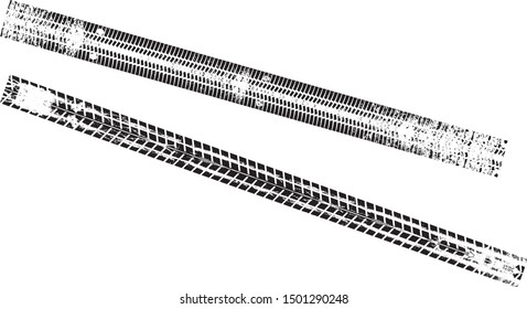 Vector Print Textured Tire Track . Design Element .Bike thread silhouette