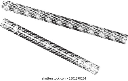 Vector Print Textured Tire Track . Design Element .Bike thread silhouette
