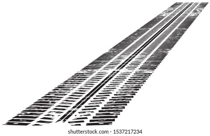Vector Print Textured Tire Track . Design Element . Car tread silhouette . Mud splash grunge texture