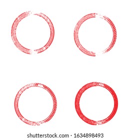 Vector Print Textured Tire Track . Circle Design Element .Rounded Bike thread silhouette