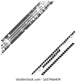 Vector Print Textured Tire Track . Design Element .Bike thread silhouette