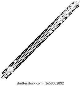 Pista de neumáticos texturizados para la impresión de vectores. Elemento de diseño . Silueta de Camión. Textura de estribo de barro