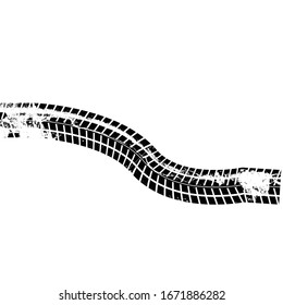 Vector Print Textured Tire Track . Design Element .Bike thread silhouette