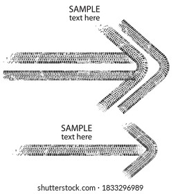 Vector Print Textured Tire Track . Design Element . Car tread silhouette . Mud splash grunge texture