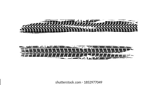 Vector Print Textured Tire Track . Design Element .Bike or Car tire tread silhouette. Vector illustration