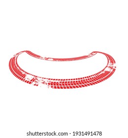 Vector Print Textured Tire Track . Design Element .Bike thread silhouette