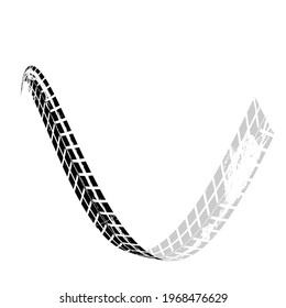 Vector Print Textured Tire Track . Design Element . Car tread silhouette . Mud splash grunge texture. Tyre track banner .