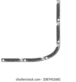 Vector Print Textured Tire Track . Design Element .Bike thread silhouette