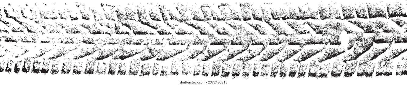 Vector Print Textured Tire Track . Design Element . Car tread silhouette . Mud splash grunge texture