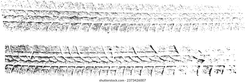 Vector Print Textured Tire Track . Design Element . Car tread silhouette . Mud splash grunge texture