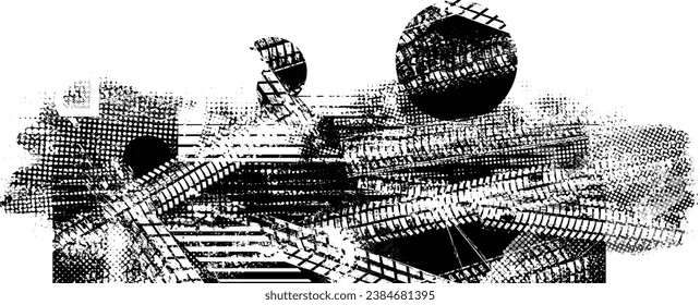 Vektor Print Textured Tire Track . Design-Element . Auto-Lauffläche Silhouette. Schmutzige Schmutzspritzer Reifenstruktur. Reifenspurbanner .