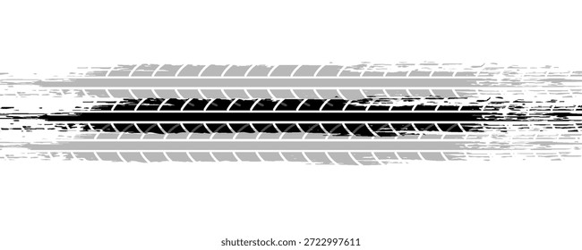 Pista Texturizada De Pneus De Impressão Vetorial . Elemento de Design . Silhueta de piso de carro . Lama respingo grunge textura, ilustrasion vetor