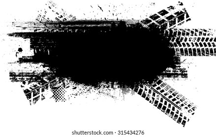 Vector Print Textured Tire Track .