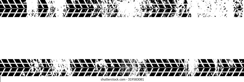 Vector Print Textured Tire Track . Grunge Design Element .