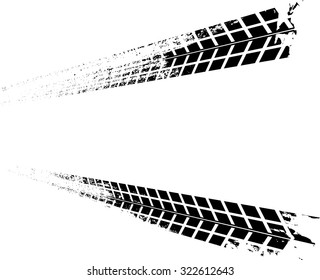 Vector Print Textured Tire Track .