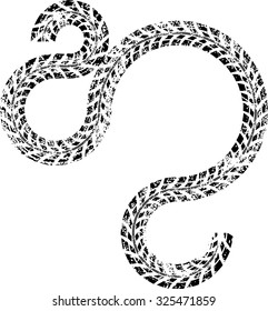 vector Print Textured Tire Track .