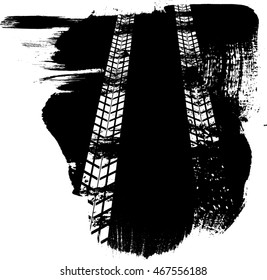 Vector Print Textured Tire Track .
