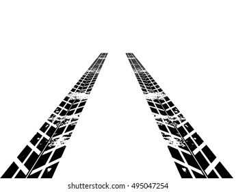 Vector Print Textured Tire Track .