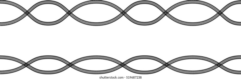 Vector Print Textured Tire Track . Design Element .Bike thread silhouette