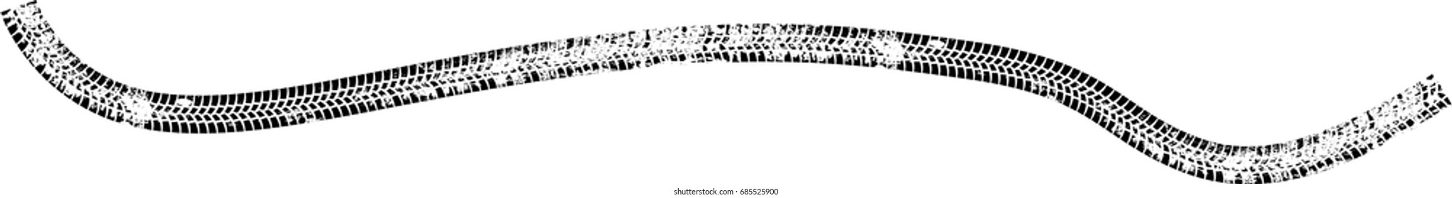 Vector Print Textured Tire Track . Design Element .Bike thread silhouette