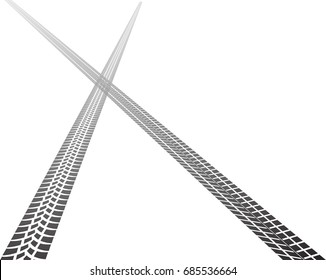 Vector Print Textured Tire Track . Design Element .Bike thread silhouette