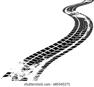 Vector Print Textured Tire Track . Design Element .Bike thread silhouette