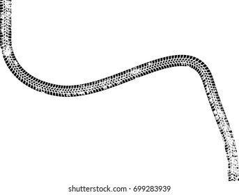 Vector Print Textured Tire Track . Design Element .Bike thread silhouette