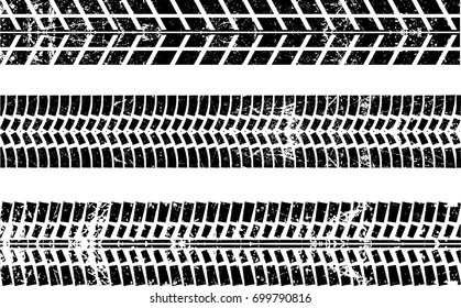 Vector Print Textured Tire Track . Design Element .Bike thread silhouette