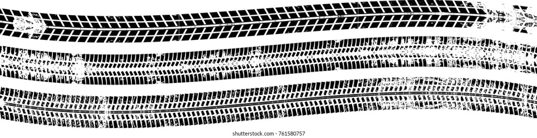 Vector Print Textured Tire Track . Design Element .Bike thread silhouette