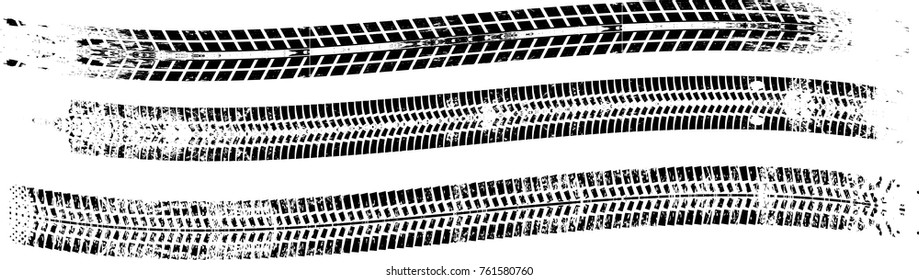 Vector Print Textured Tire Track . Design Element .Bike thread silhouette