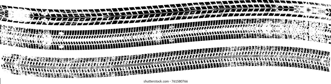 Vector Print Textured Tire Track . Design Element .Bike thread silhouette