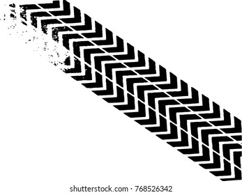 Vector Print Textured Tire Track . Design Element .Bike thread silhouette