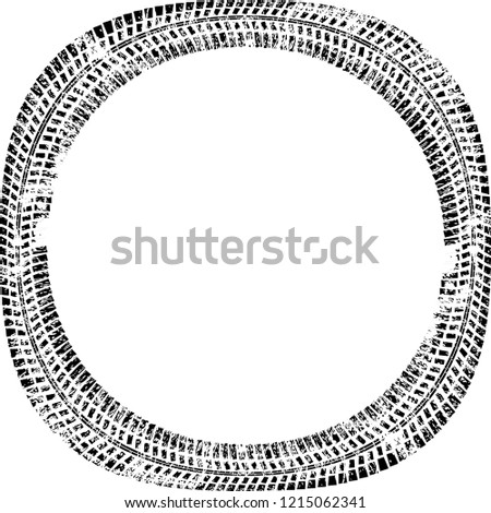 Vector Print Textured Tire Track . Design Element . Car thread silhouette