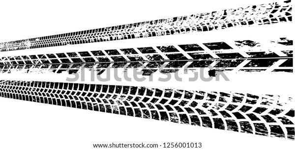 Vector Print Textured Tire\
Track . Design Element . Car thread silhouette . Mud splash grunge\
texture