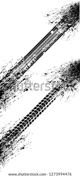 Vector Print Textured Tire\
Track . Design Element . Car tread silhouette . Mud splash grunge\
texture