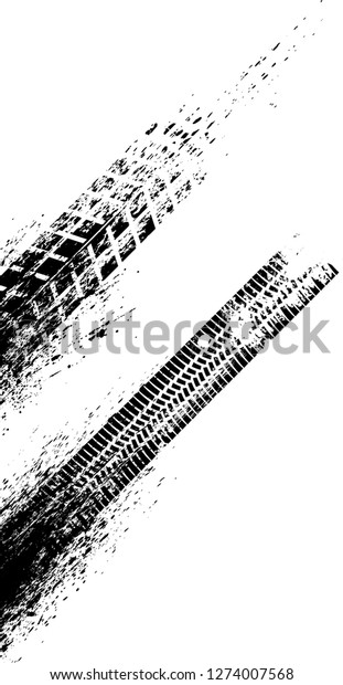 Vector Print Textured Tire\
Track . Design Element . Car tread silhouette . Mud splash grunge\
texture\
